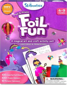 Skillmatics Foil Fun – Unicorns & Princesses | No-Mess DIY Art & Craft Kit for Kids | Easter Basket Stuffer, Travel Toy & Gift for Ages 4-9