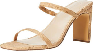 The Drop Women's Avery Square Toe High Heel Sandal – Stylish Two-Strap Design for Elegant & Versatile Wear