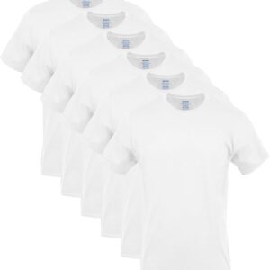Gildan Platinum Men’s Crew T-Shirts – Soft Cotton Tag-Free Undershirts, Moisture-Wicking, Stay-White, Multipack Basics for Everyday Comfort