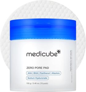 Medicube Zero Pore Pads 2.0 – Exfoliating Toner Pads with AHA & BHA for Pore Care, Smoother Skin & Oil Control – Korean Skincare, 70 Dual-Textured Pads