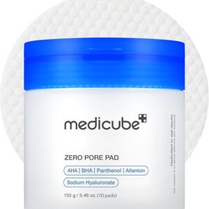 Medicube Zero Pore Pads 2.0 – Exfoliating Toner Pads with AHA & BHA for Pore Care, Smoother Skin & Oil Control – Korean Skincare, 70 Dual-Textured Pads
